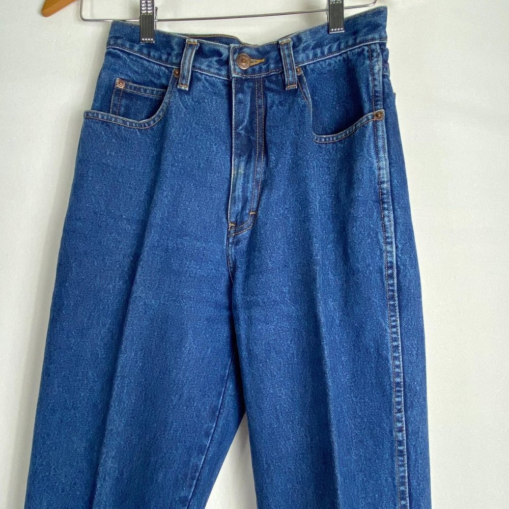 Vintage Jordache Basics Jeans 100% Cotton Blue Denim High Waist Mom Women Sz 7/8 - Picture 5 of 13